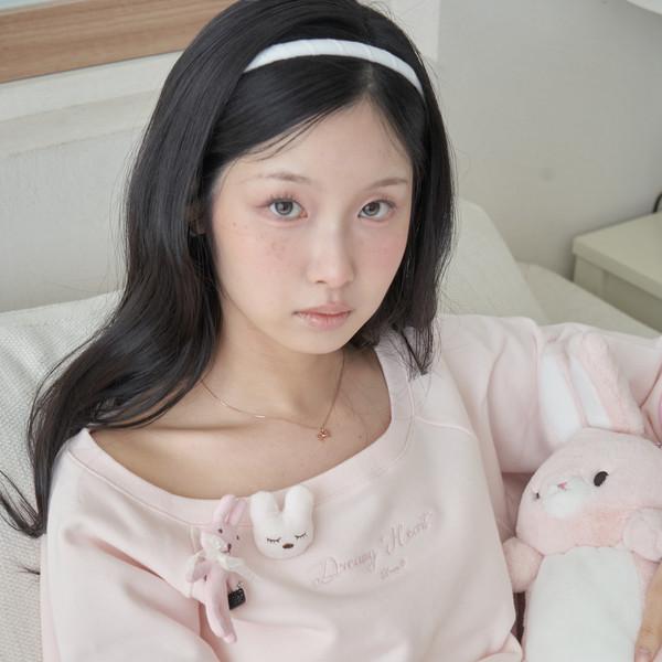 Dreamy heart one open shoulder MTM - pink