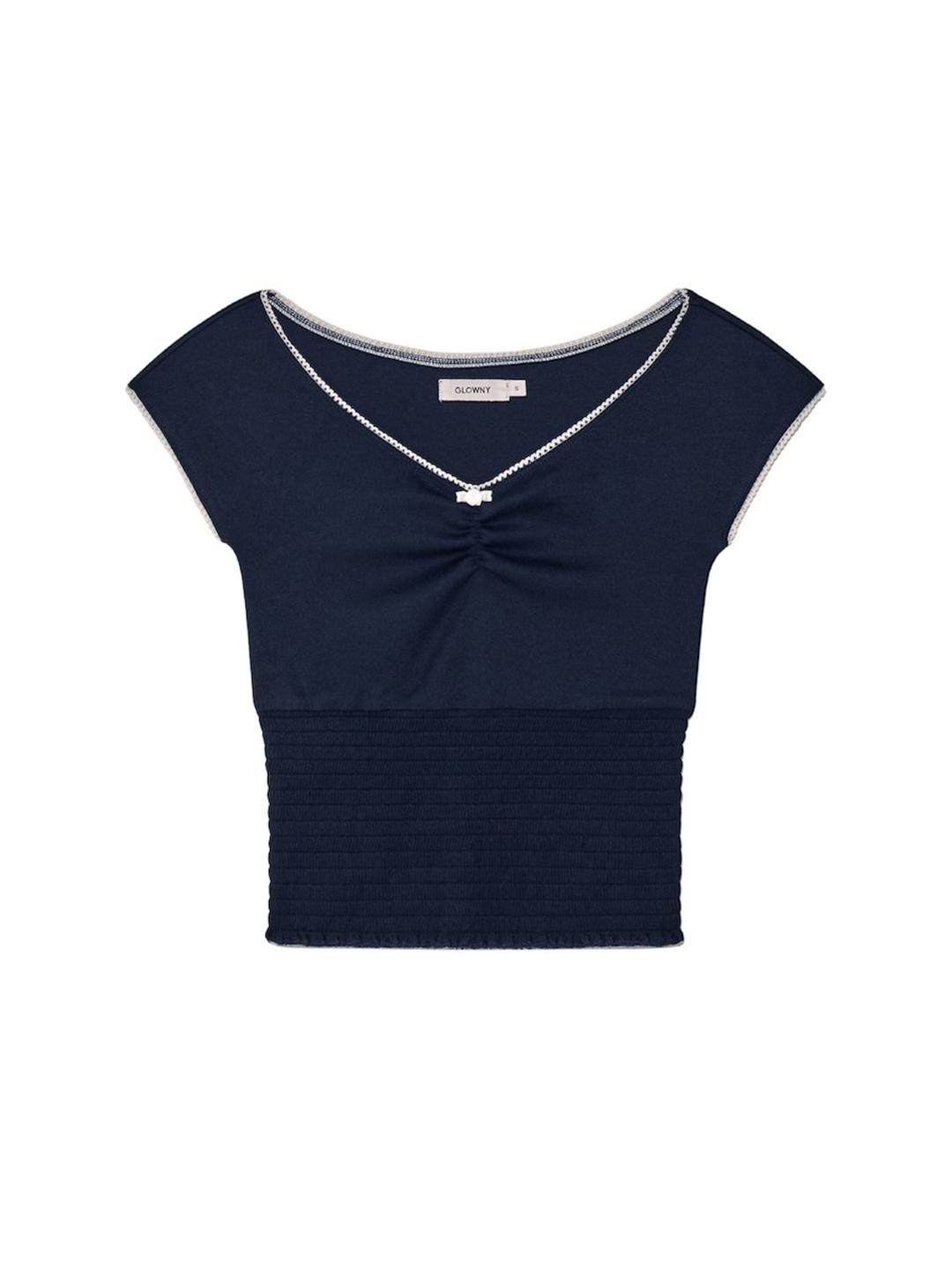 PEEKABOO SMOKE TEE (NAVY)
