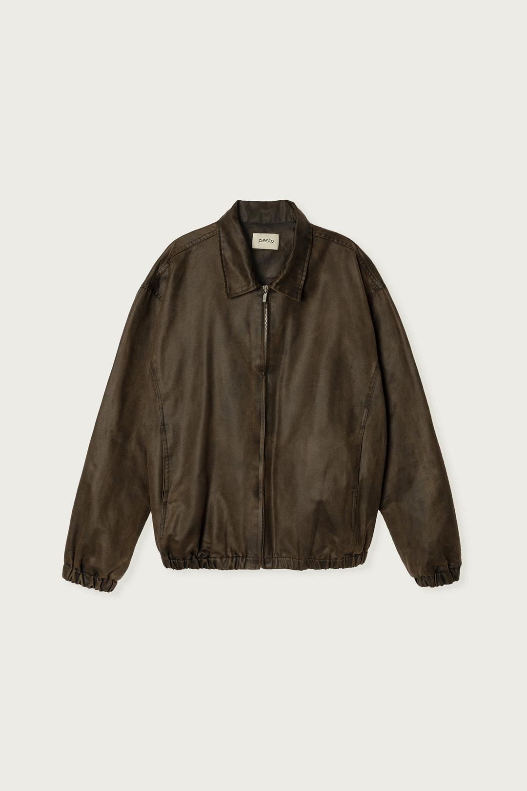 VINTAGE WASHED BLOUSON DARK SOIL
