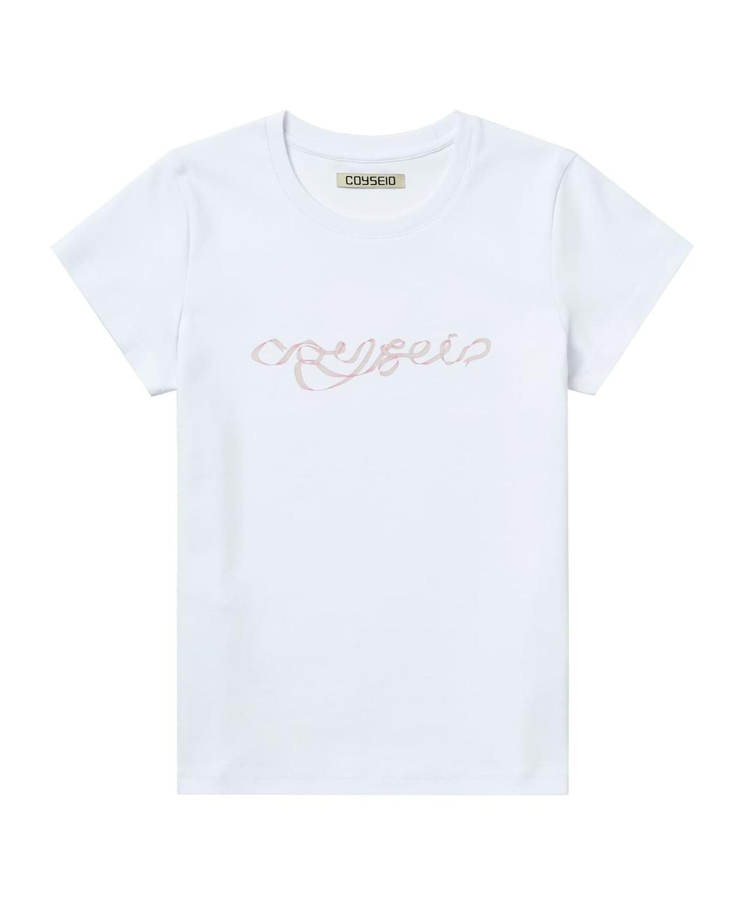 RIBBON SIDE STRAP T SHIRTS WHITE