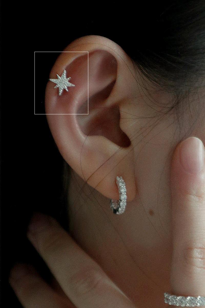 925silver 별빛 귓바퀴 이어커프 귀찌 (2 color)