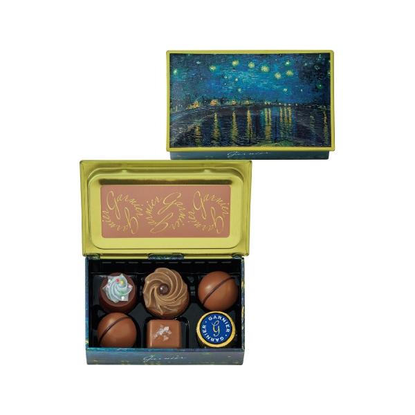 곤차로프 가르니에 2025년 명화 고흐 아를의 별이빛나는밤에 틴 케이스 초콜릿 (6개입)