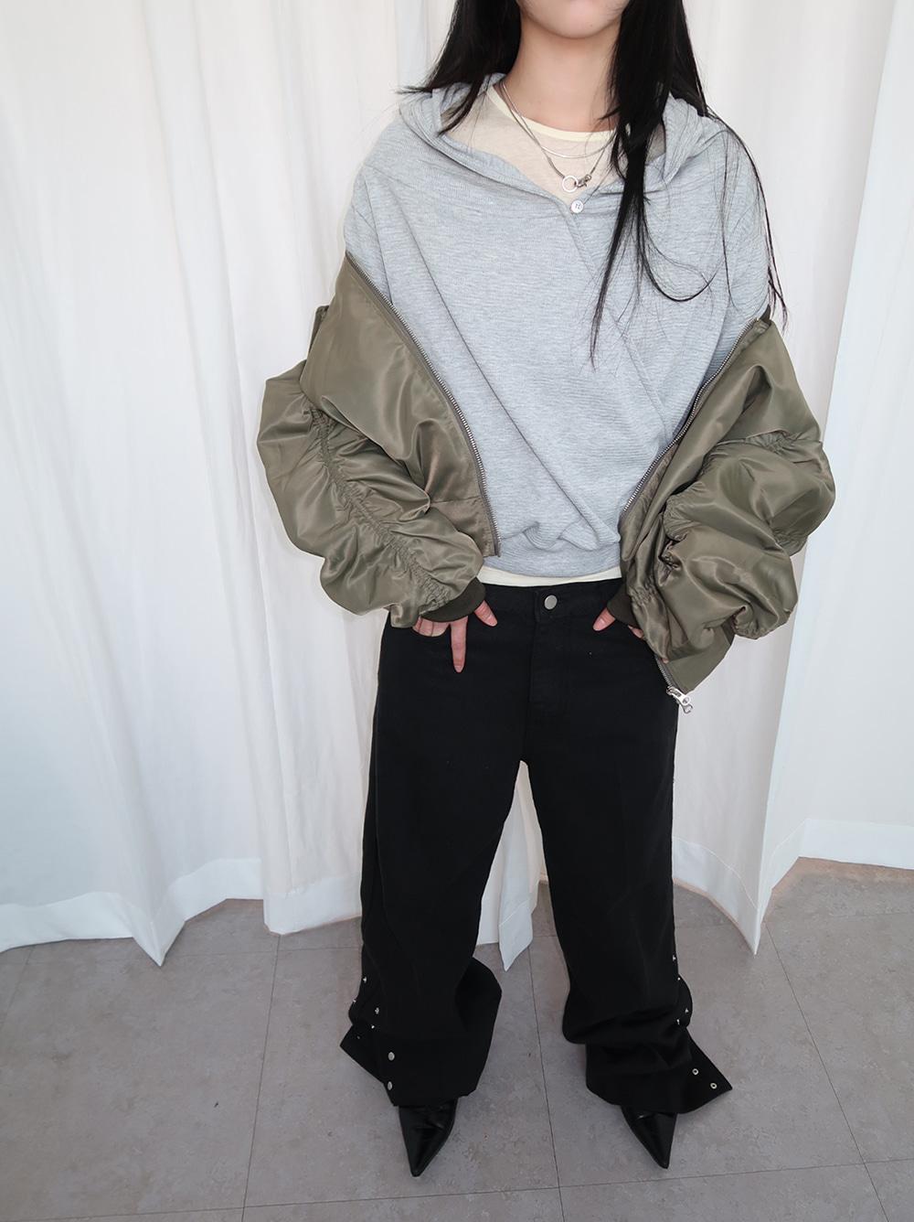 Drape Wrap Slit Hood Top