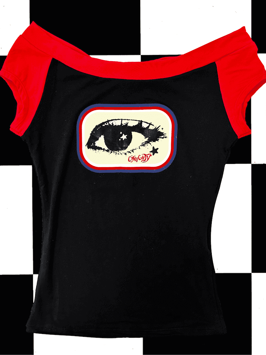 STARRY EYE BOATNECK TOP IN BLACK
