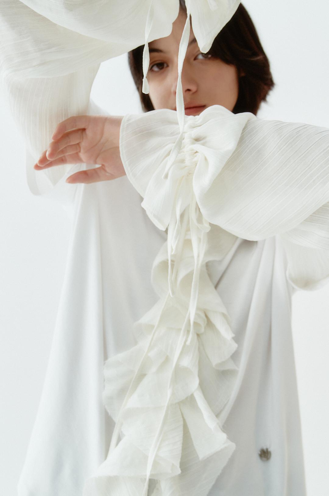 [Restock] G_LAYERED RUFFLE T-SHIRT / WHITE