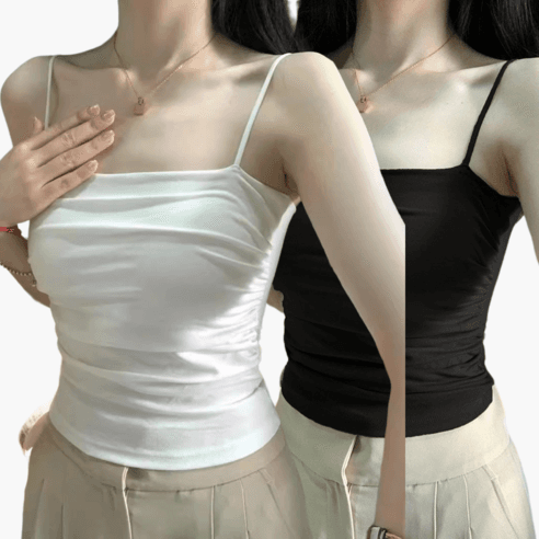 은무드 셔링 캡내장 여성 끈나시 세트 2P - 상의류 | 쿠팡