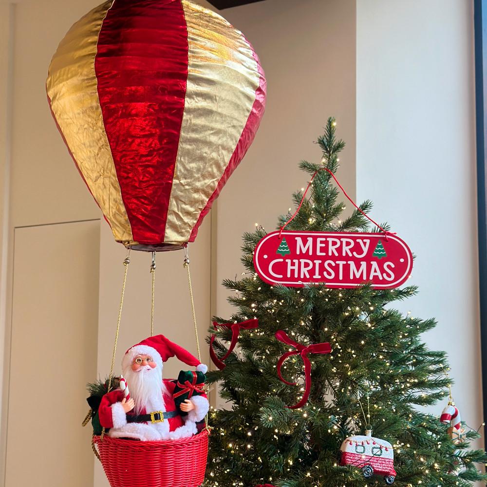 크리스마스 열기구 산타 인형 장식 소품