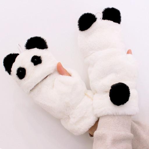 귀여운 판다 겨울장갑 뚜껑있는 벙어리장갑 핸드워머