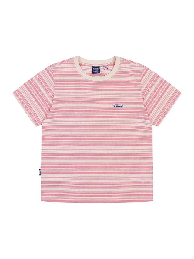 W STRIPE SHORT SLEEVE (PINK)