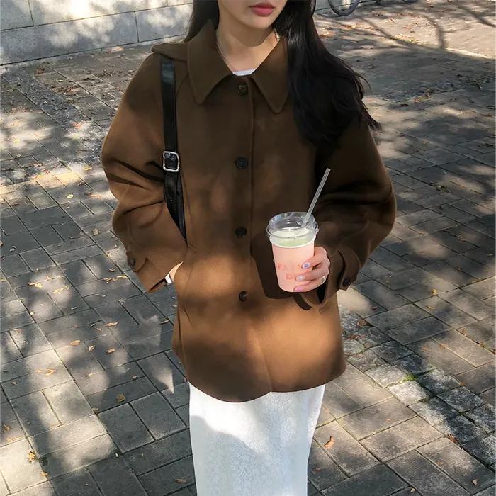 [브라운 추가][인플루언서 PICK] handmade wool half coat(4color)