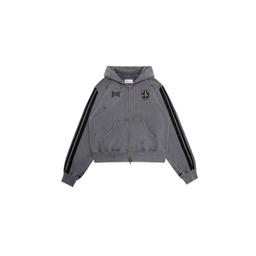 THRASHED CREST ZIP-UP GREY — ESOTERIC THING