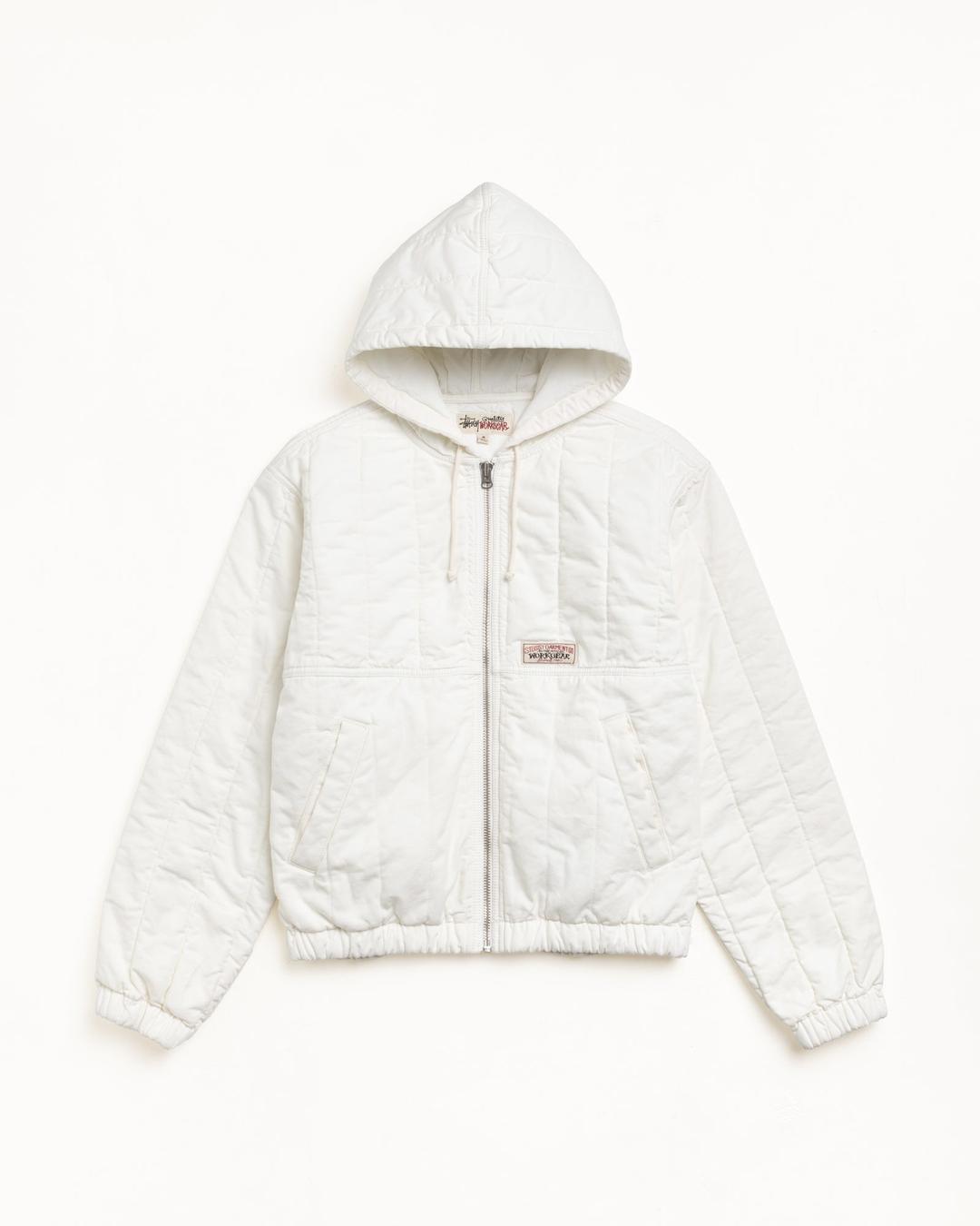 QUILTED CANVAS WORK JACKET - Bone / L