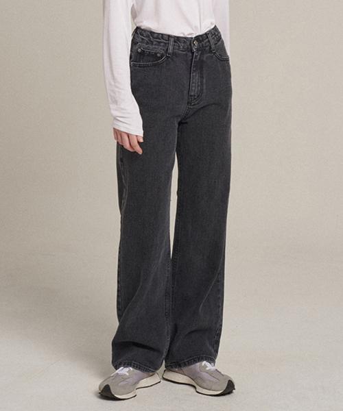 [9154] 블랙그레이 세미와이드 데님팬츠 8color