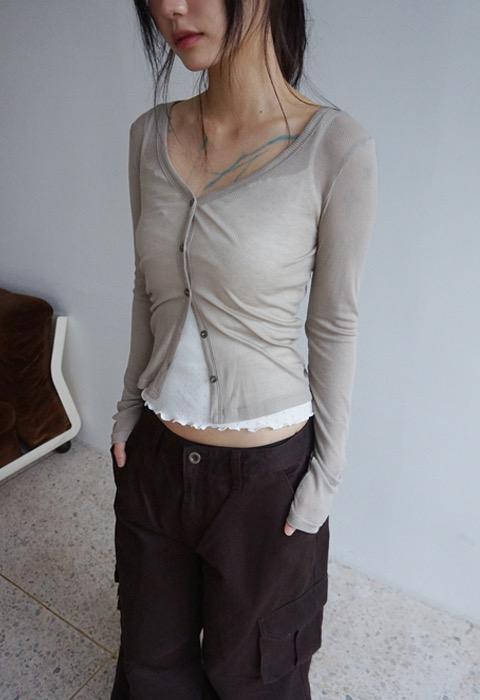 [nnn] skin cardigan _ beige