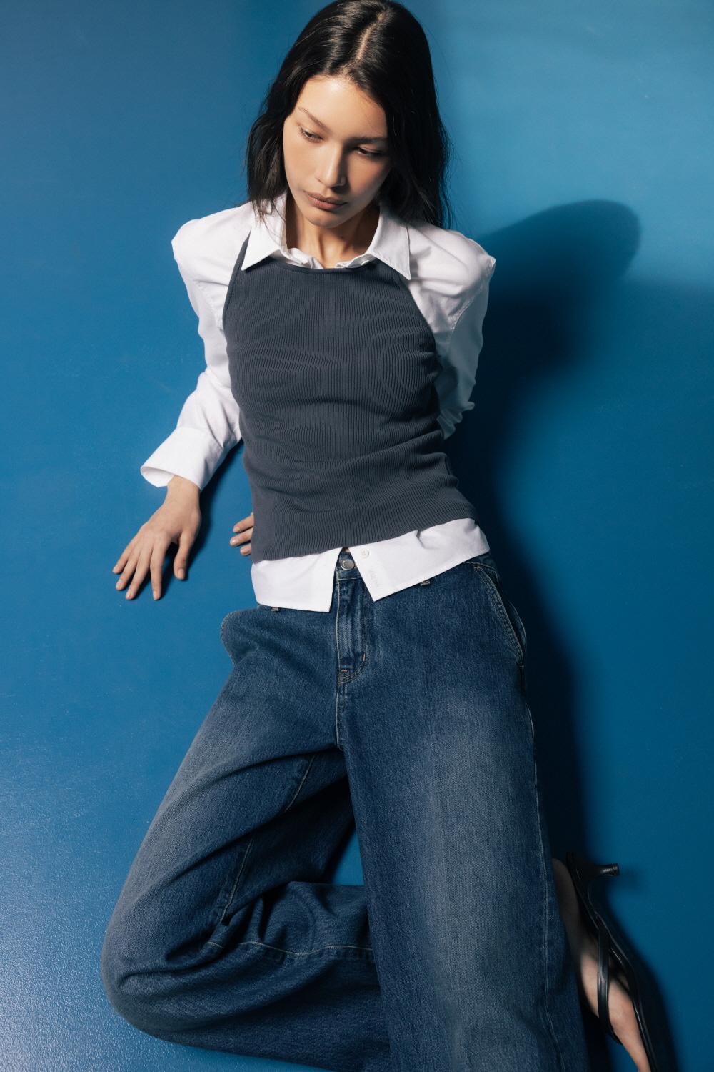 HALTER NECK KNIT SLEEVELESS (GREY)