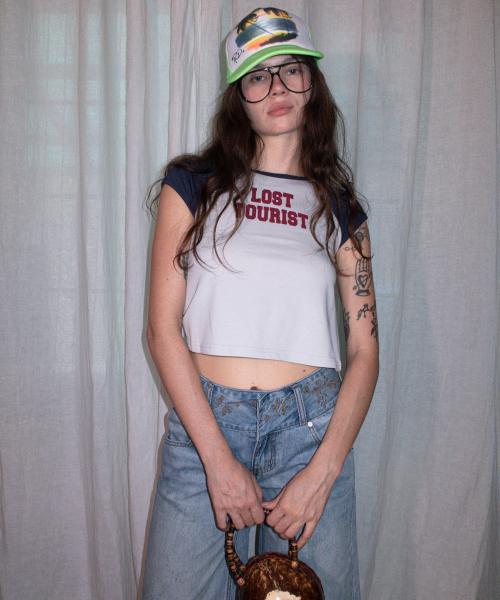 Lost Tourist Tee Raw/Dusty Navy