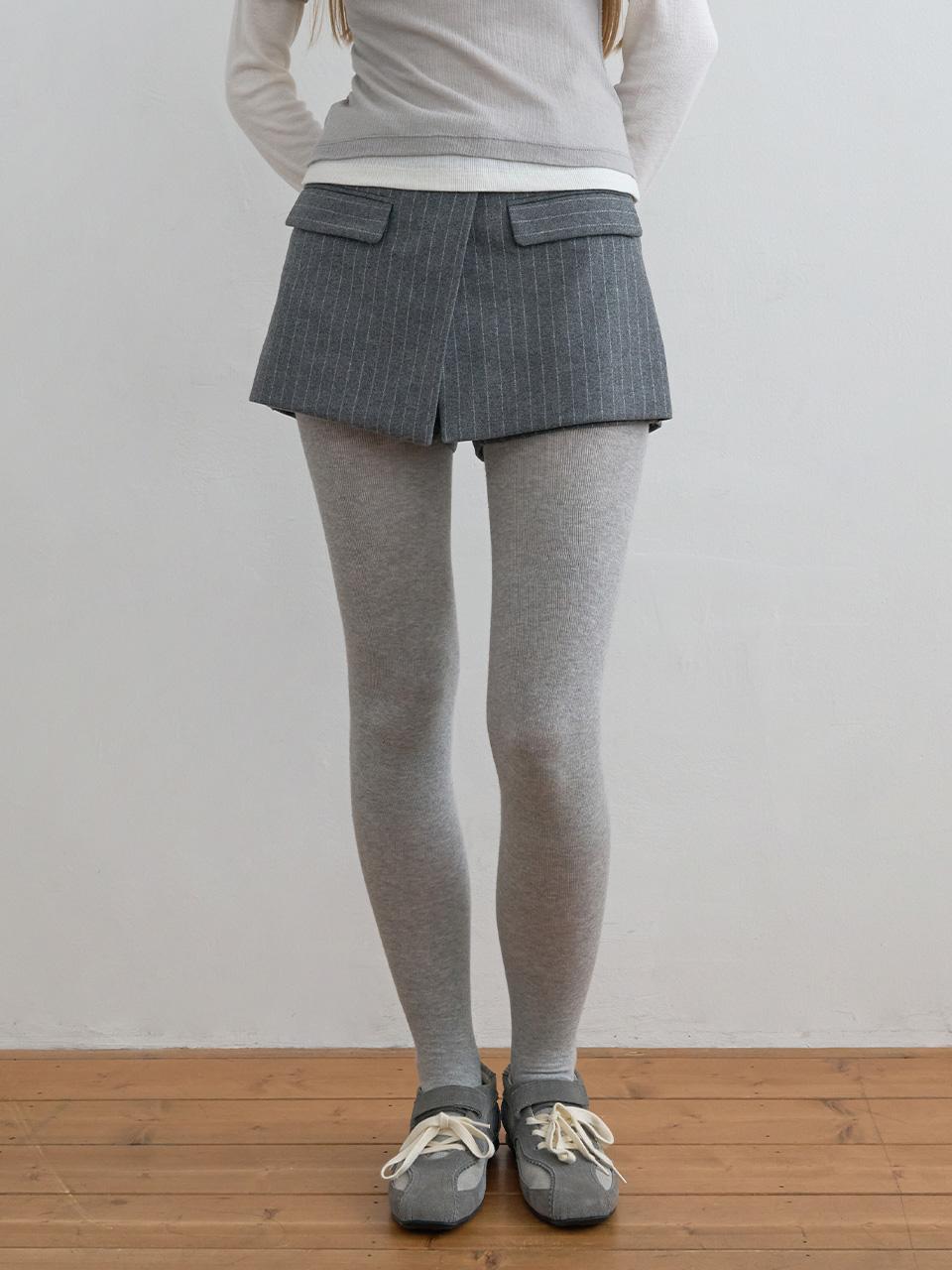Pin Stripe Wrap Shorts Grey