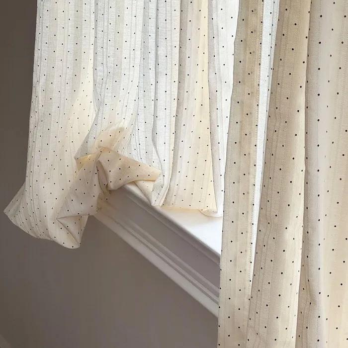 미니 봉봉 도트 크림커튼