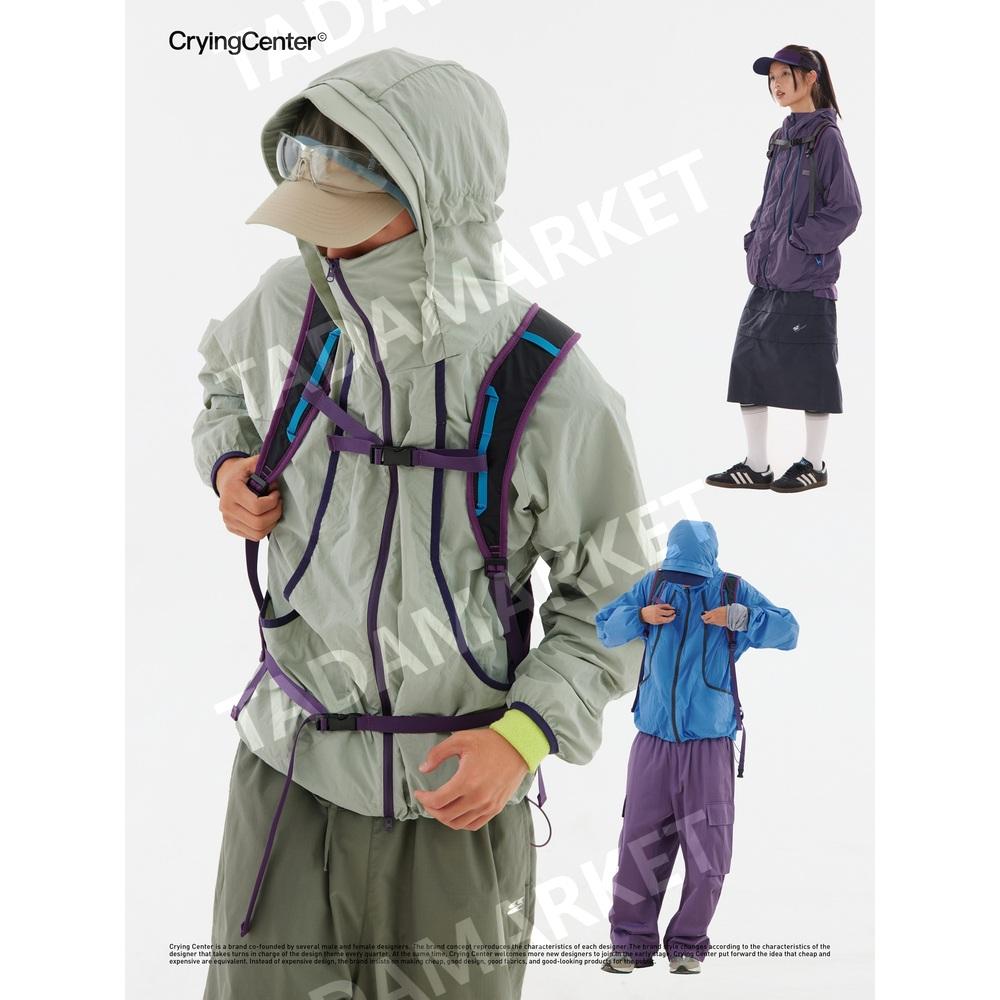 CryingCenter 크라잉센터 배색 라인 바람막이 자외선차단 초경량 점퍼
