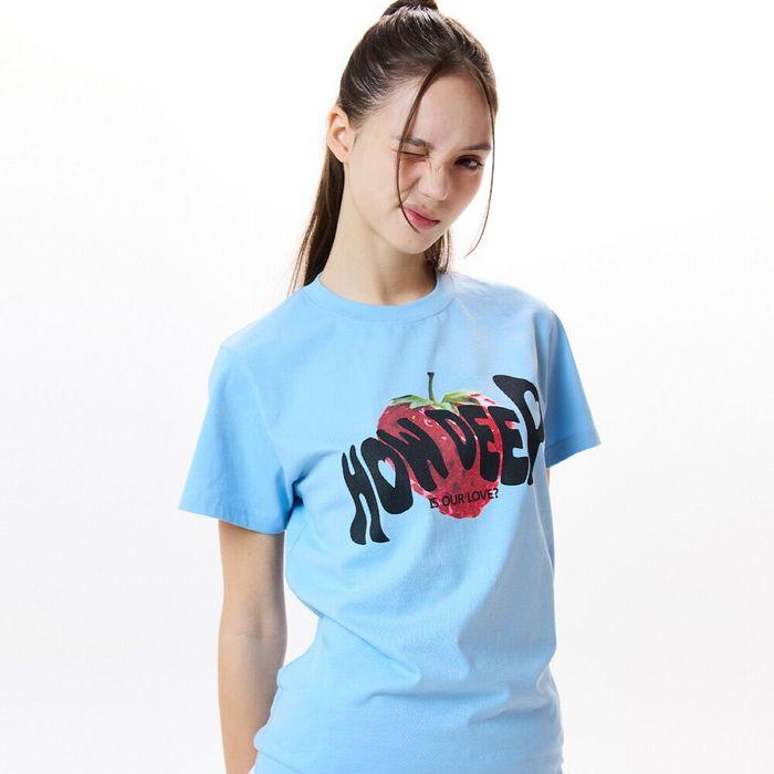 IM HOW DEEP STRAWBERRY TEE(BLUE)