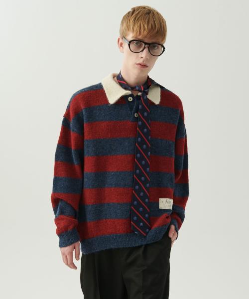 [COLLECTION LINE] 뉴 젠틀 럭비 폴로 니트 버건디