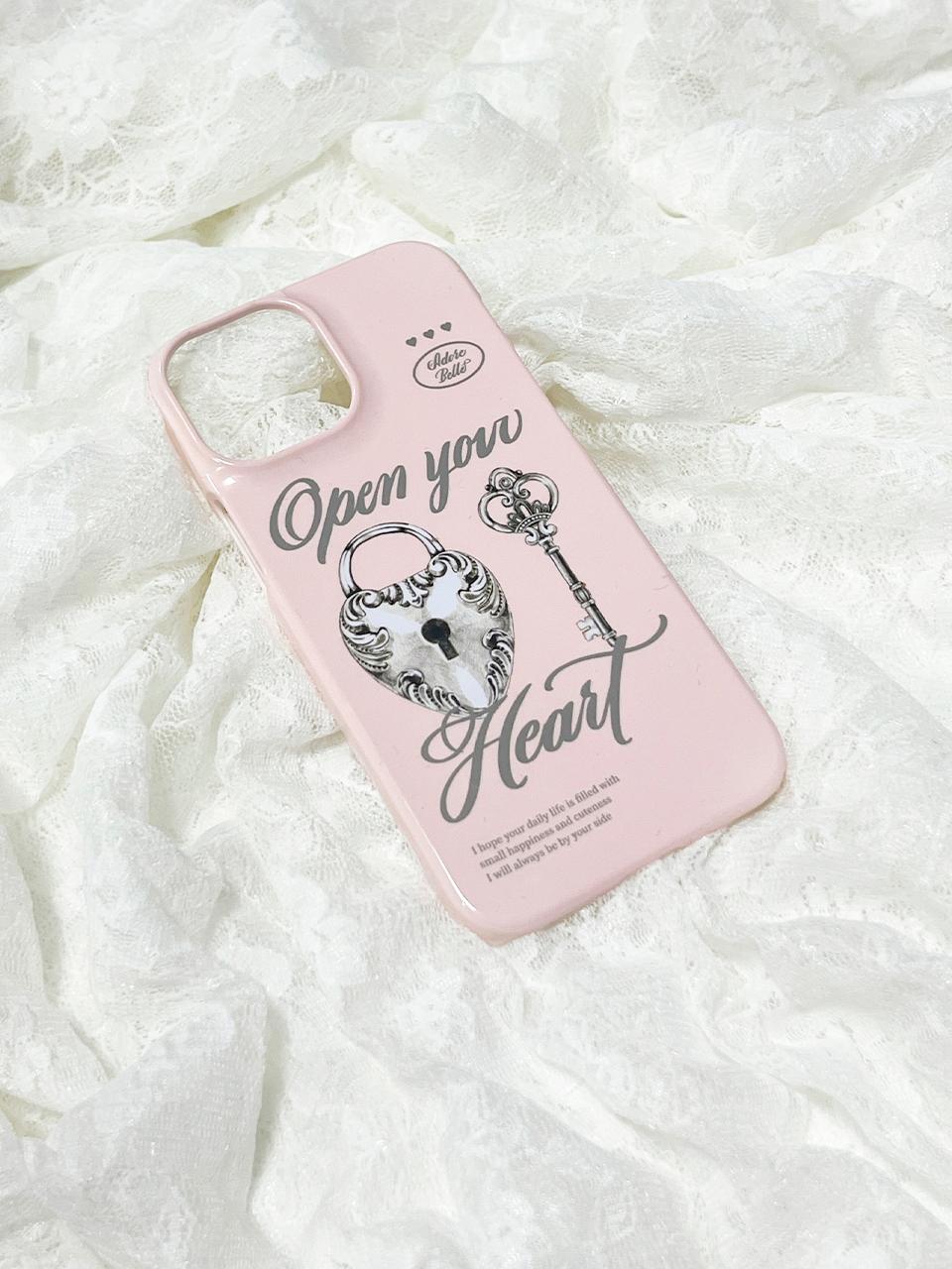 OPEN YOUR HEART PHONE CASE - PINK(유광하드, 에폭시범퍼)
