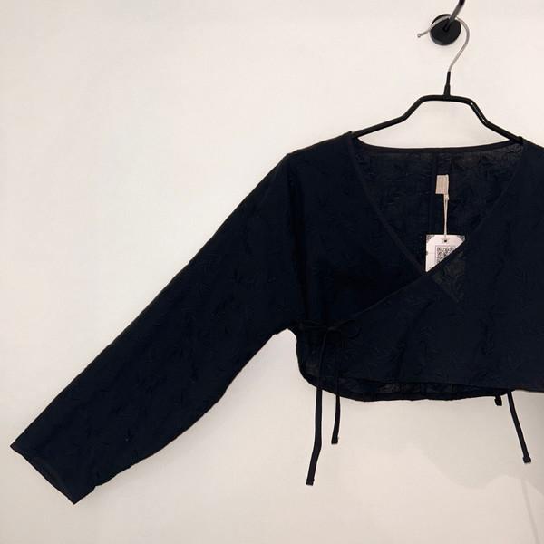 [top] 자수 저고리 볼레로 블랙
