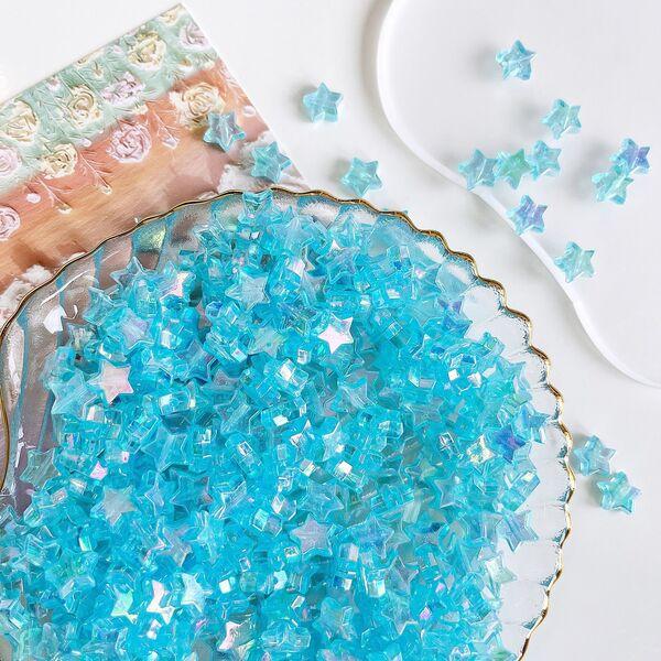 [15g]관통형 10mm 오로라 투명 스카이 별 PAB132-1 비즈팔찌 키링 공예재료