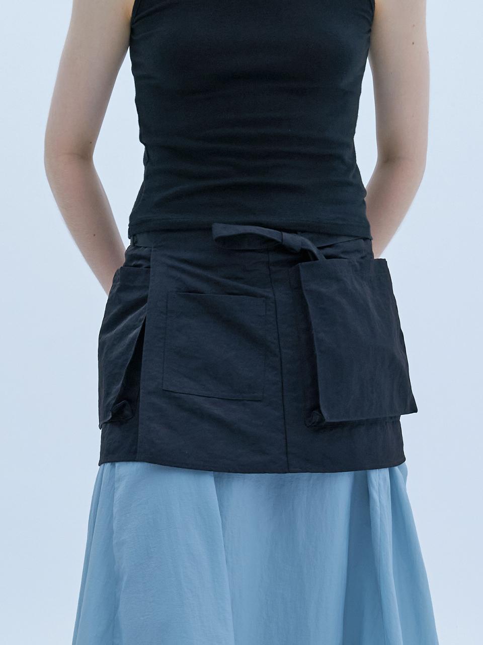 Pop-up Wrap Skirt_Black
