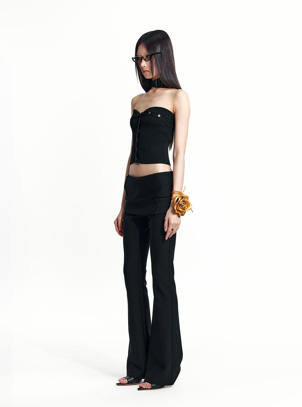 High-end slim fit wool inner tube top