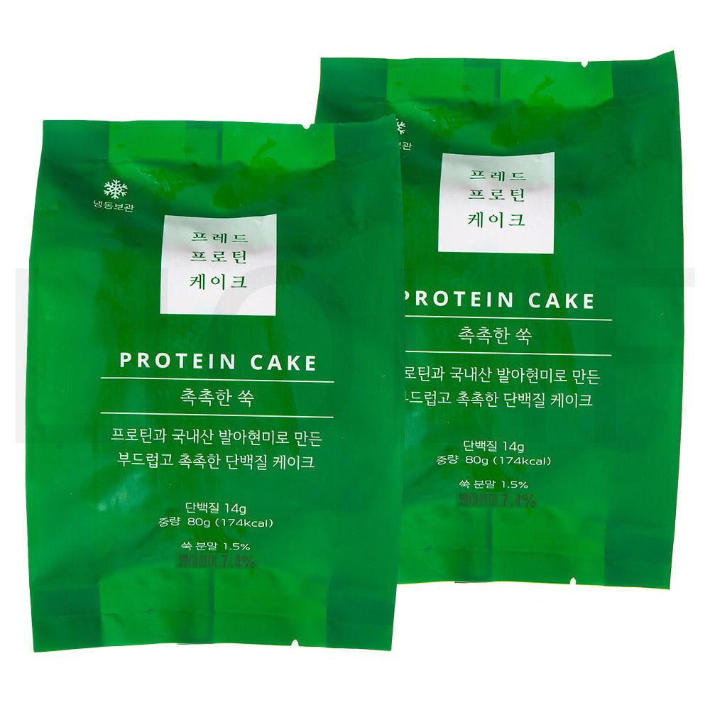 프레드 빵 촉촉한 쑥 단백질 케이크 (냉동), 80g, 2개
