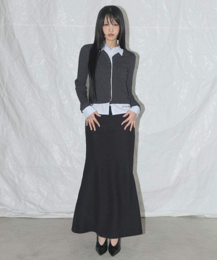 CUT OUT MERMAID LONG SKIRT (BLACK) F25QD897
