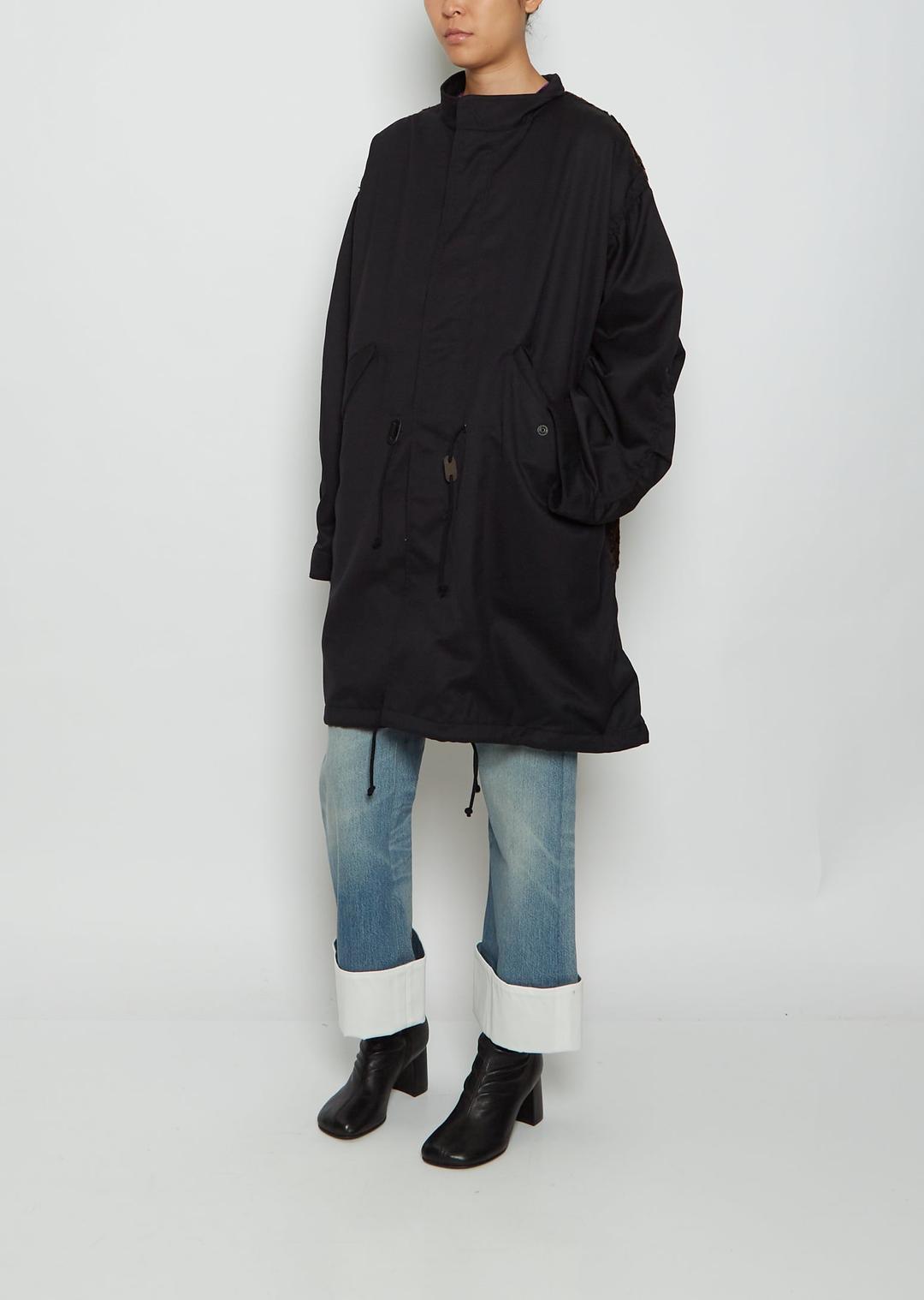 Leopard Anorak Wool Jacket - S / Black