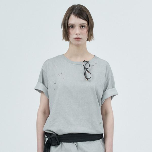 (4/23일 예약 배송)   glitter star t-shirts / gray