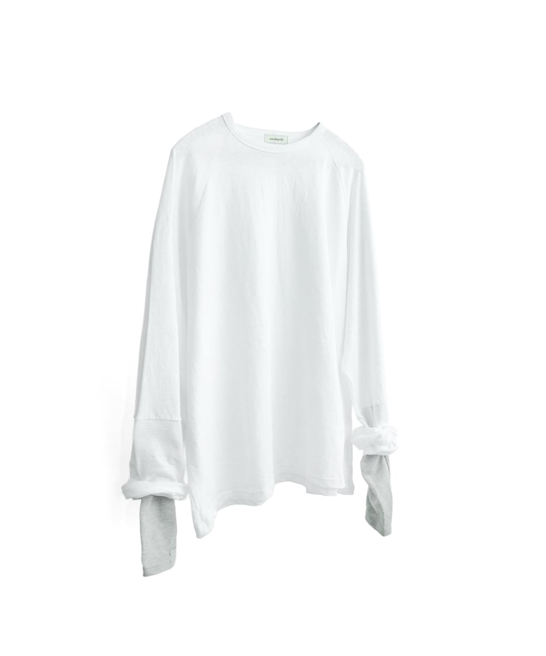 overlayer cuff slub long sleeve (white)