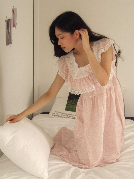 [윤경 Pick ]여성 샤프란 스퀘어넥 민소매 프릴 원피스 잠옷