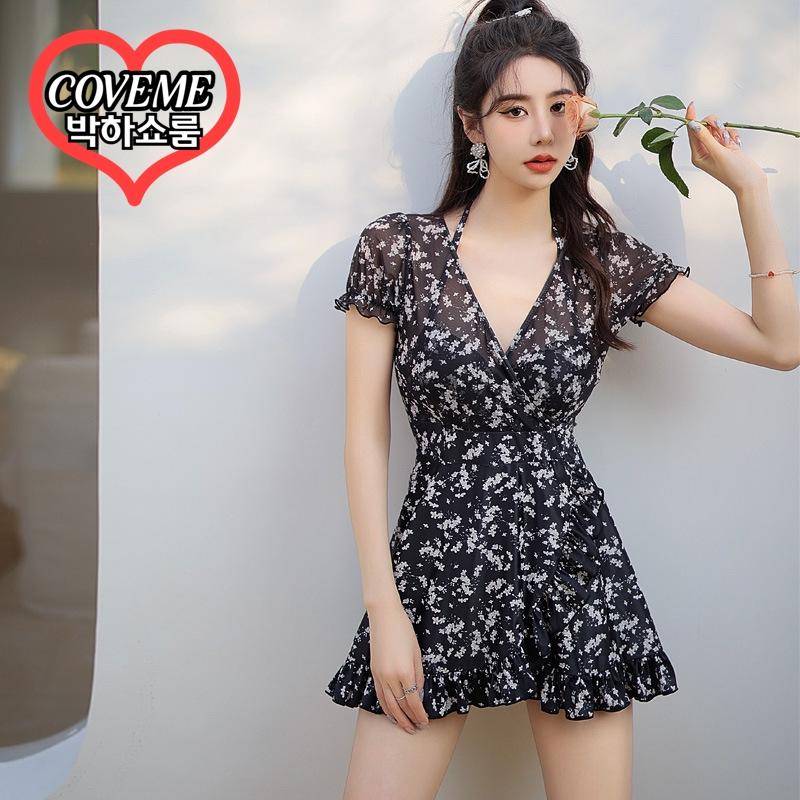 M-2XL 박하쇼룸 사랑스러운 플라워 빅사이즈 여성 원피스 수영복