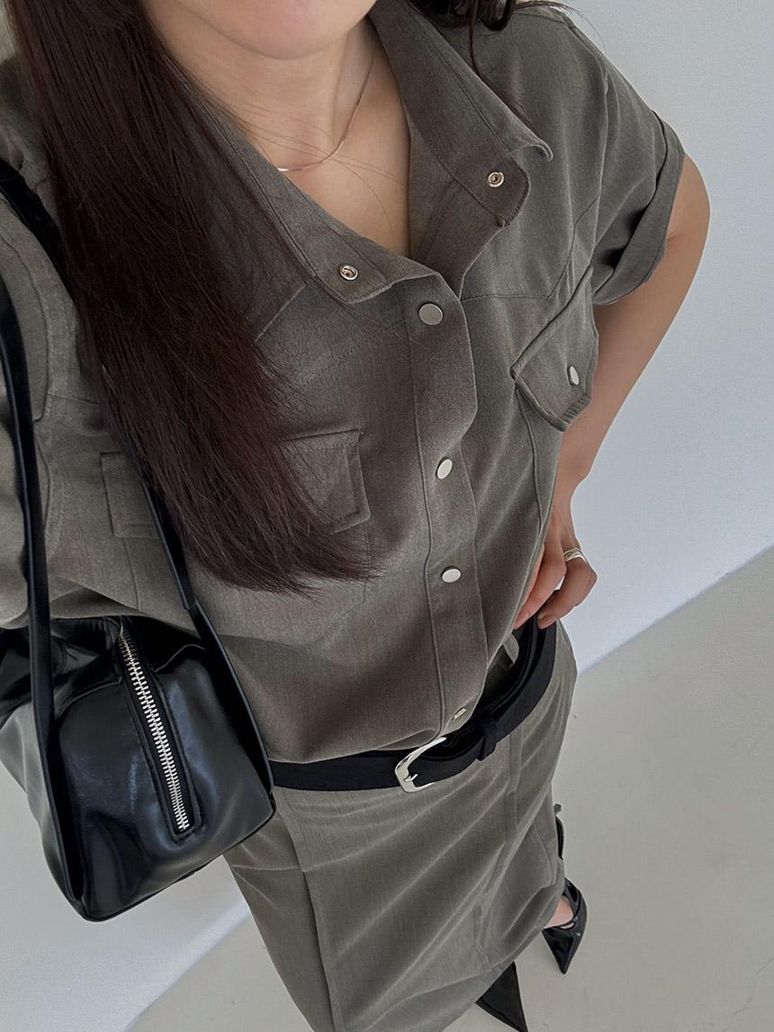 시티 반팔 버튼 포켓 셔츠 (3color)