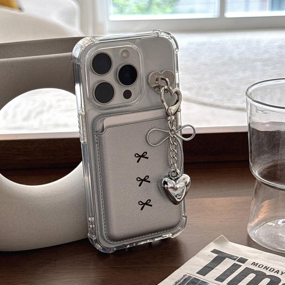 아이폰 트리플 리본 카드수납 키링 케이스 아이폰15 프로 맥스 맥세이프