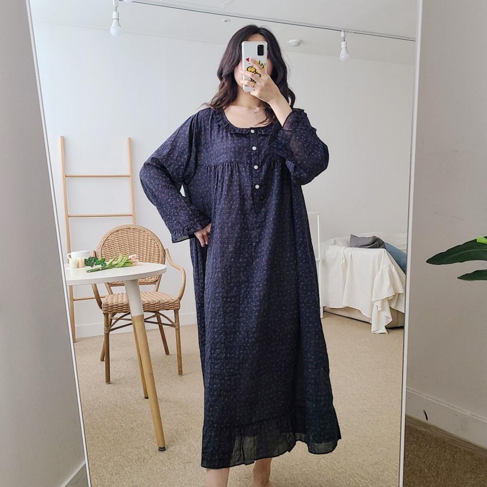 빅사이즈 원피스 잠옷 튤립 프릴 여성 임산부 국산 파자마