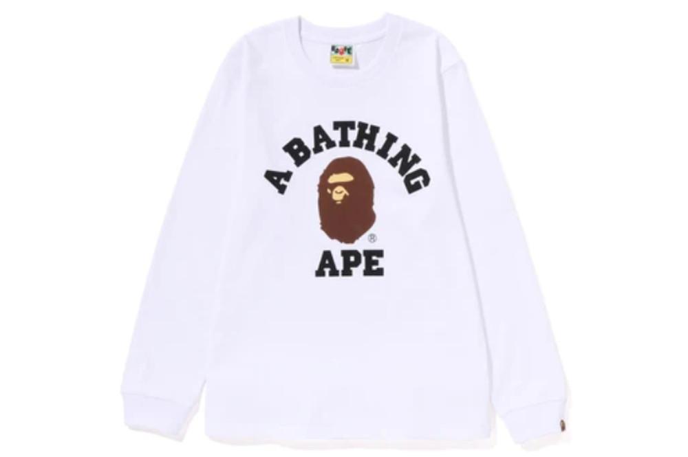 [베이프정품] 긴팔티 베이프 레이디스 우먼 피그먼트 컬리지 롱슬리브 티 BAPE® LADIES'PIGMENT COLLEGE L/S TEE