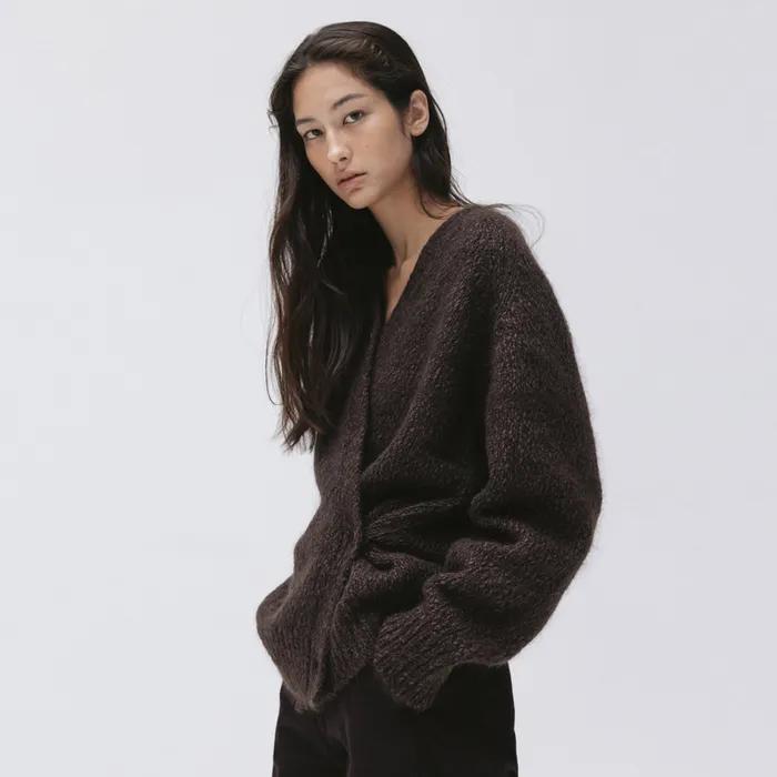two-way cardigan (french roast)