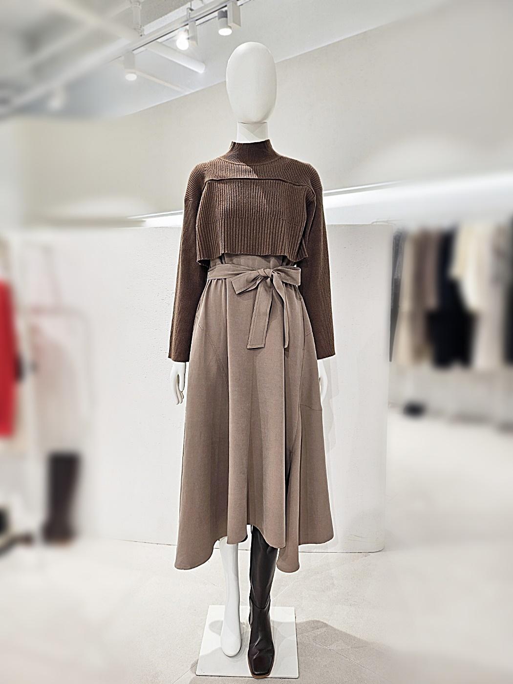 ZOOC 주크 크롭니트 레이어드 원피스 V234PSE937