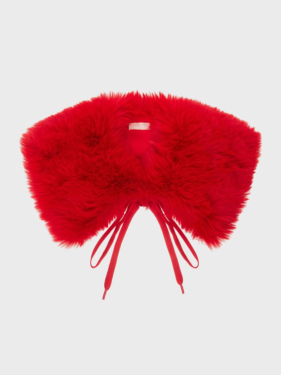 MU fur collar muffler [red]