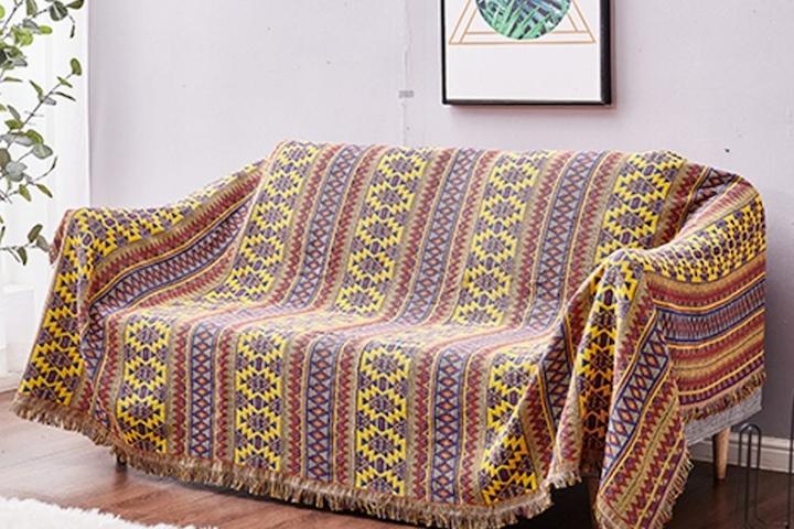 CV-11 보헤미안 니트 감성 쇼파커버 캠핑 블랭킷 가벼운 담요 2size