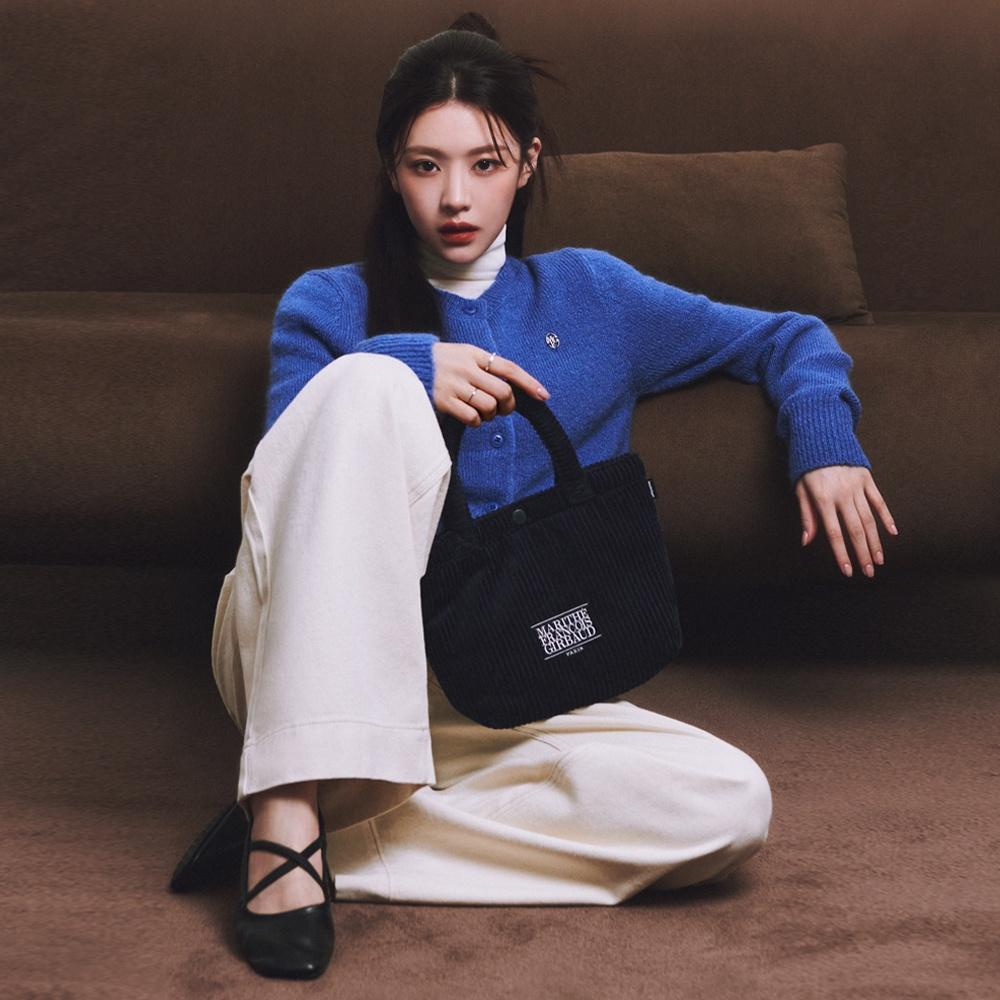 CLASSIC LOGO CORDUROY MINI BAG dark navy