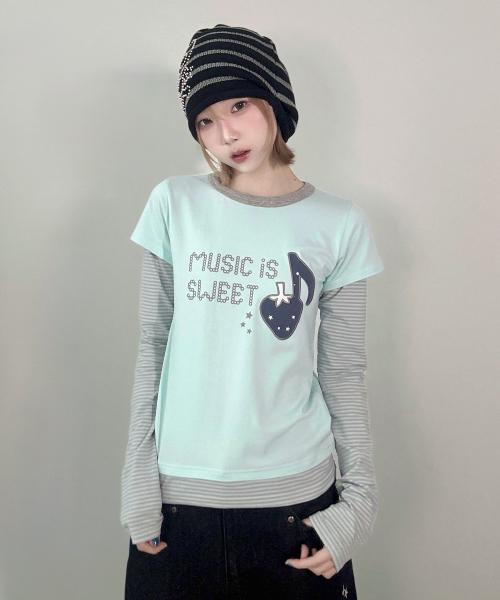 W STRAWBERRY LAYERED LS TEE MINT(CV2FFFT551A)