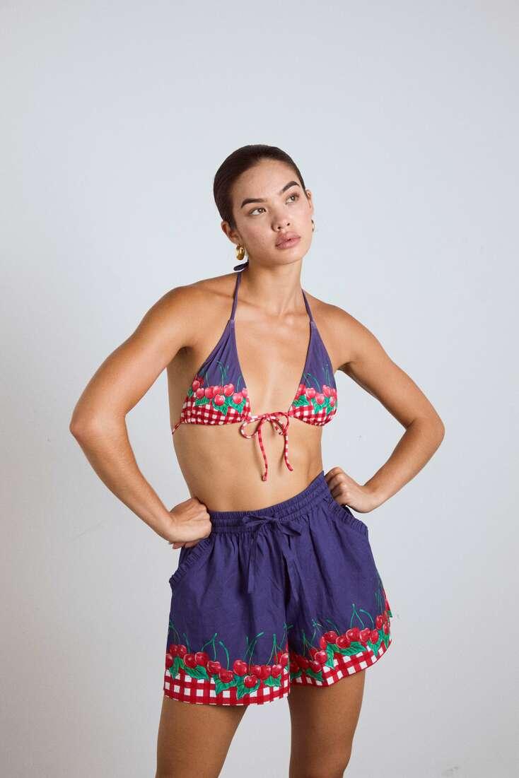 TIE FRONT TRIANGLE BIKINI TOP