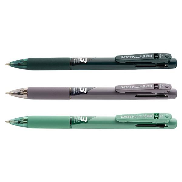 마이펜 세이프티클립 3색 볼펜 0.38mm