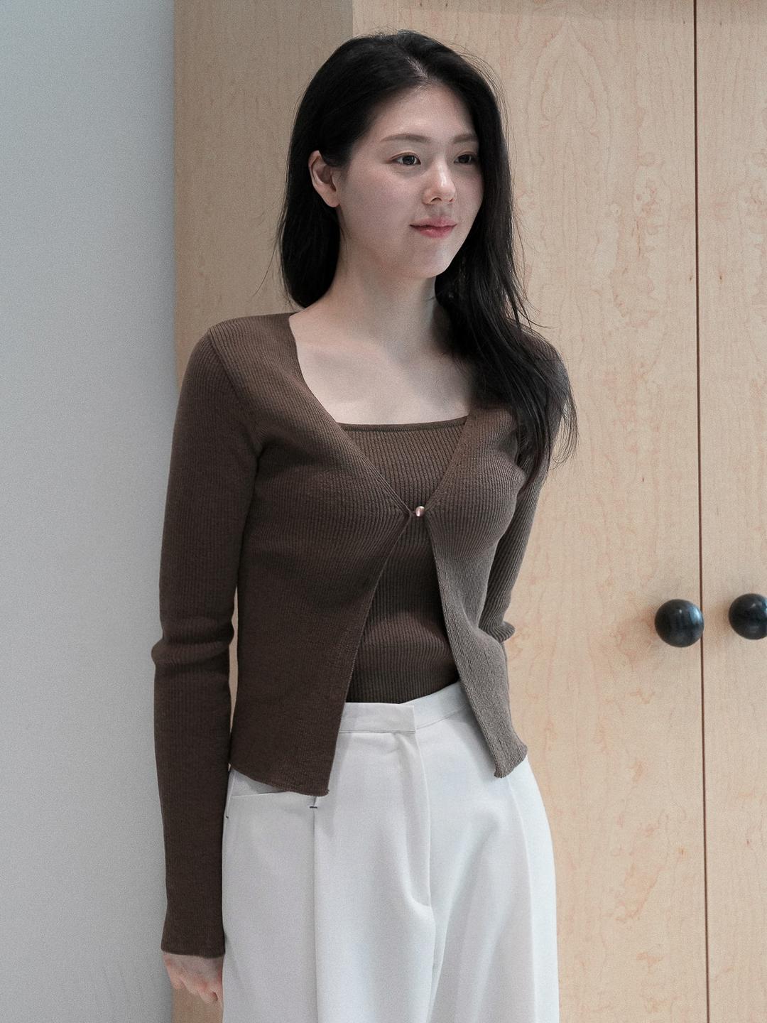 [NouArté] 보메 레이어드 가디건 (딥 브라운)